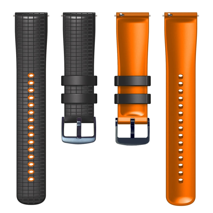 20mm Universal Mesh Two-Tone Silicone Watch Band(Black Orange) - Smart Wear by PMC TechLife | Online Shopping South Africa | PMC TechLife