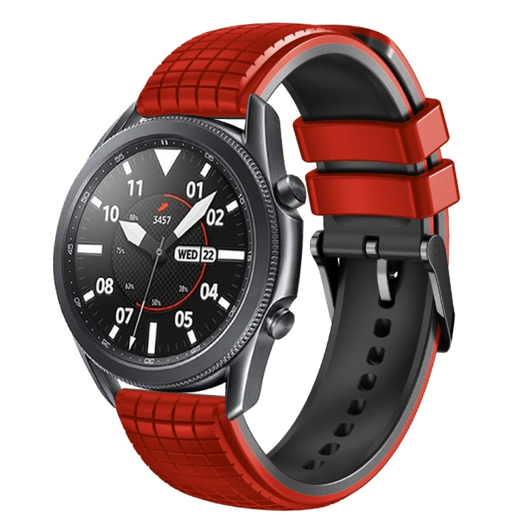 20mm Universal Mesh Two-Tone Silicone Watch Band(Red Black) - Smart Wear by PMC TechLife | Online Shopping South Africa | PMC TechLife