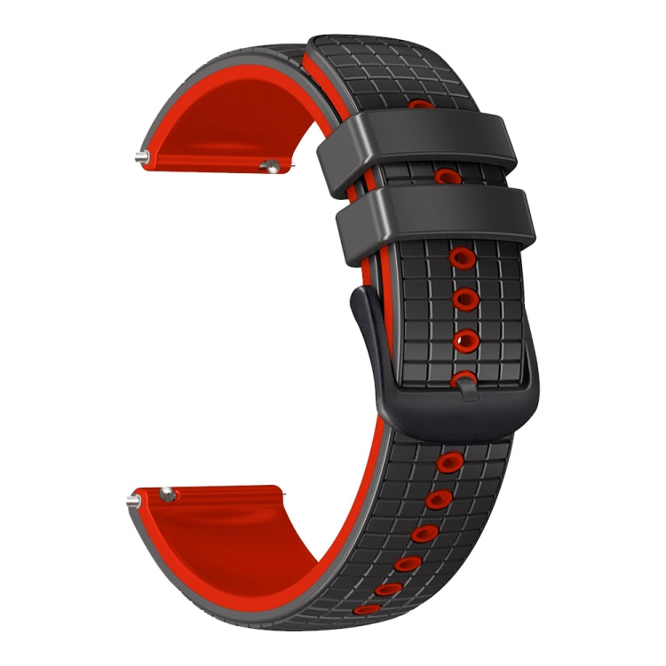22mm Universal Mesh Two-Tone Silicone Watch Band(Black Red) - Smart Wear by PMC TechLife | Online Shopping South Africa | PMC TechLife