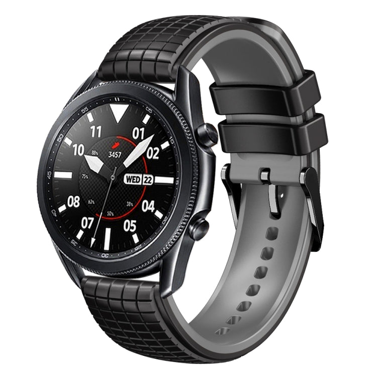 22mm Universal Mesh Two-Tone Silicone Watch Band(Black Gray) - Smart Wear by PMC TechLife | Online Shopping South Africa | PMC TechLife