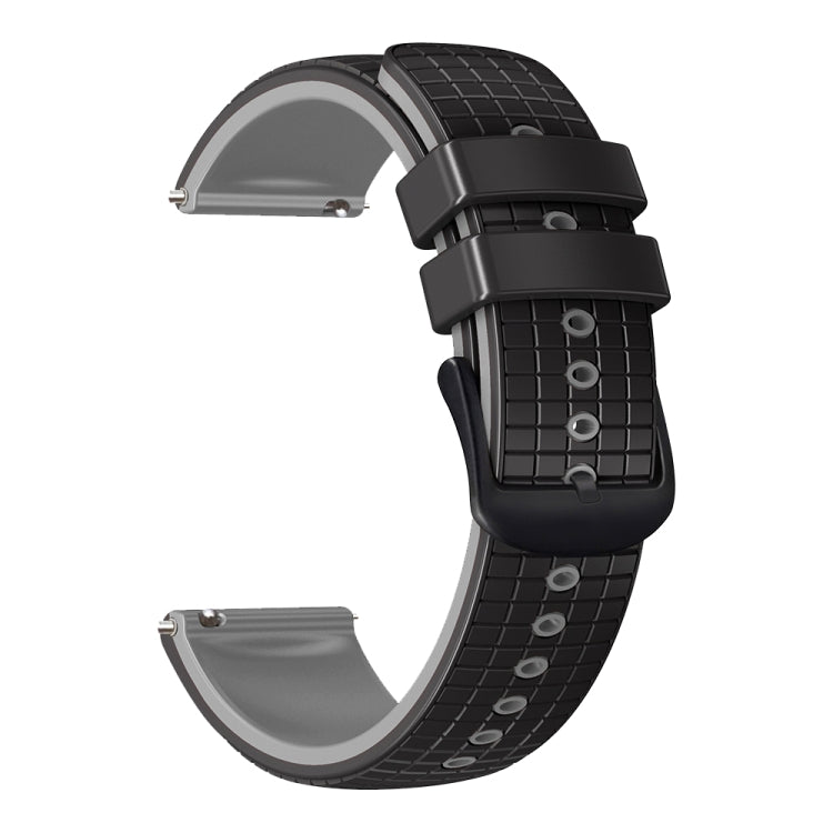 22mm Universal Mesh Two-Tone Silicone Watch Band(Black Gray) - Smart Wear by PMC TechLife | Online Shopping South Africa | PMC TechLife