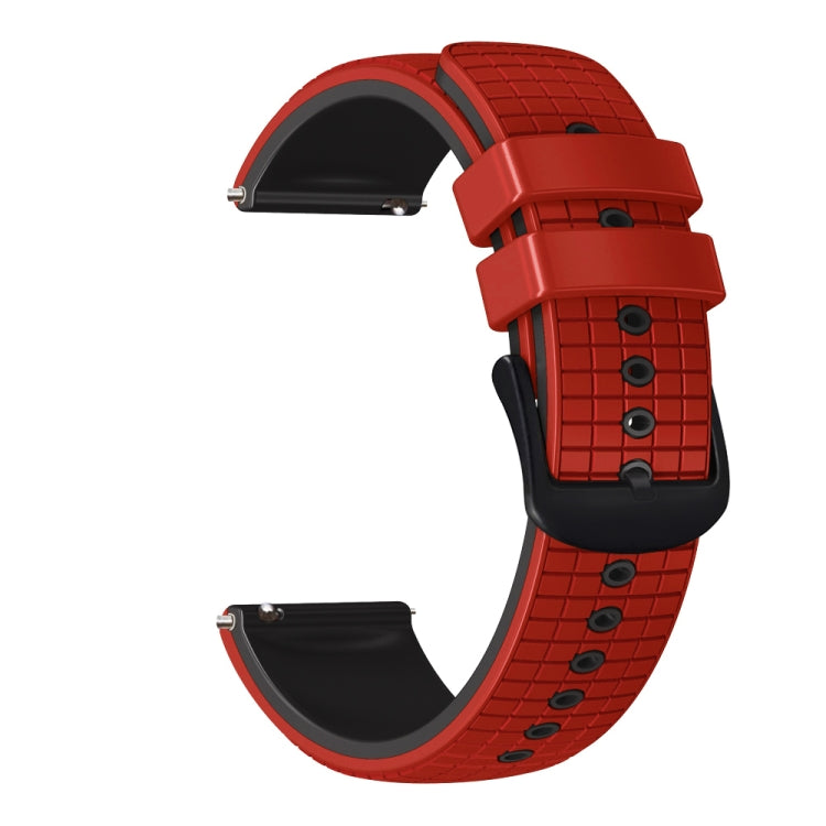 22mm Universal Mesh Two-Tone Silicone Watch Band(Red Black) - Smart Wear by PMC TechLife | Online Shopping South Africa | PMC TechLife