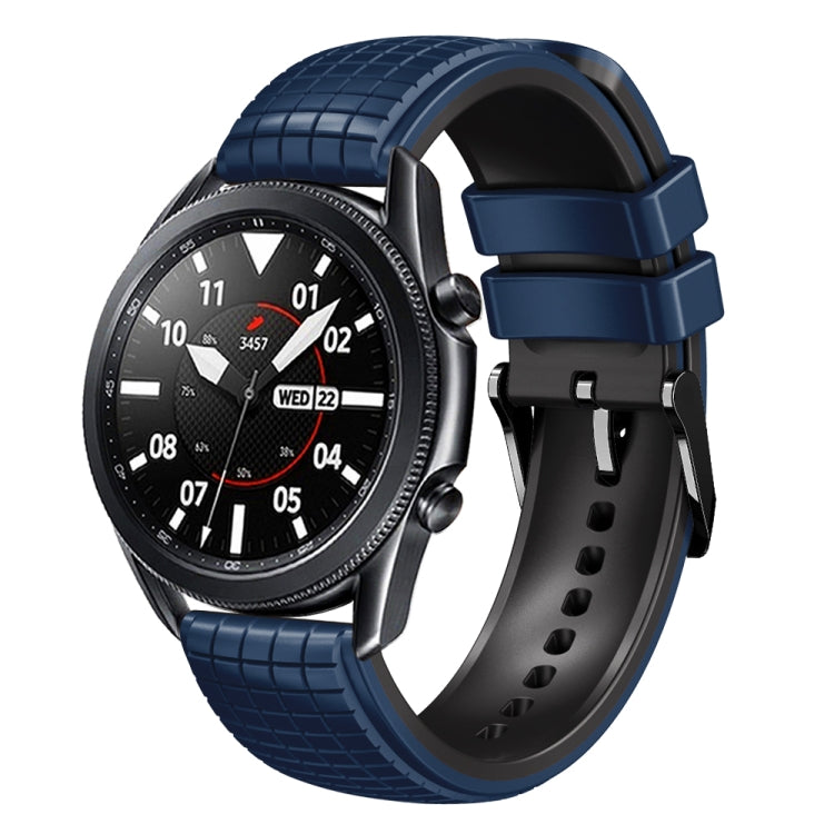 22mm Universal Mesh Two-Tone Silicone Watch Band(Dark Blue Black) - Smart Wear by PMC TechLife | Online Shopping South Africa | PMC TechLife