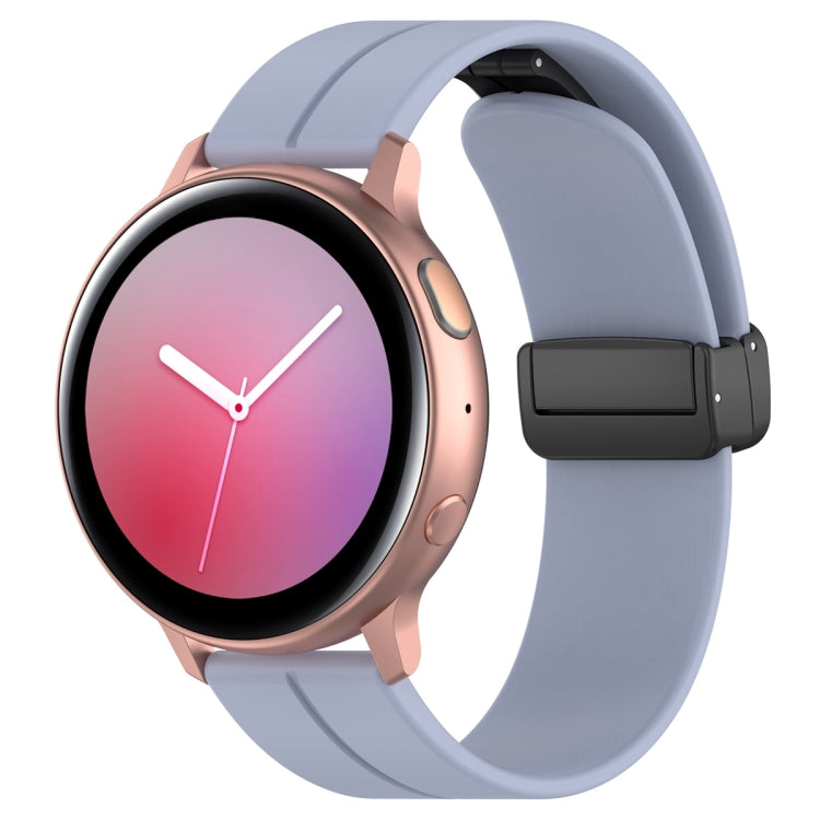 20mm Universal Flat Head Groove Folding Black Buckle Silicone Watch Band(Light Blue) - Smart Wear by PMC TechLife | Online Shopping South Africa | PMC TechLife