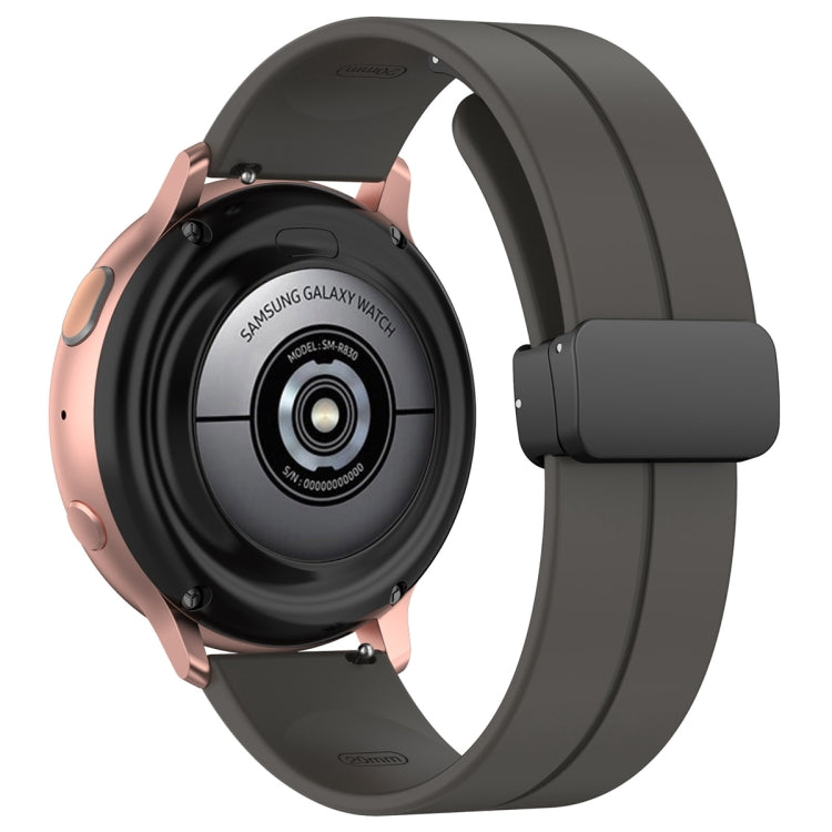 20mm Universal Flat Head Groove Folding Black Buckle Silicone Watch Band(Space Grey) - Smart Wear by PMC TechLife | Online Shopping South Africa | PMC TechLife