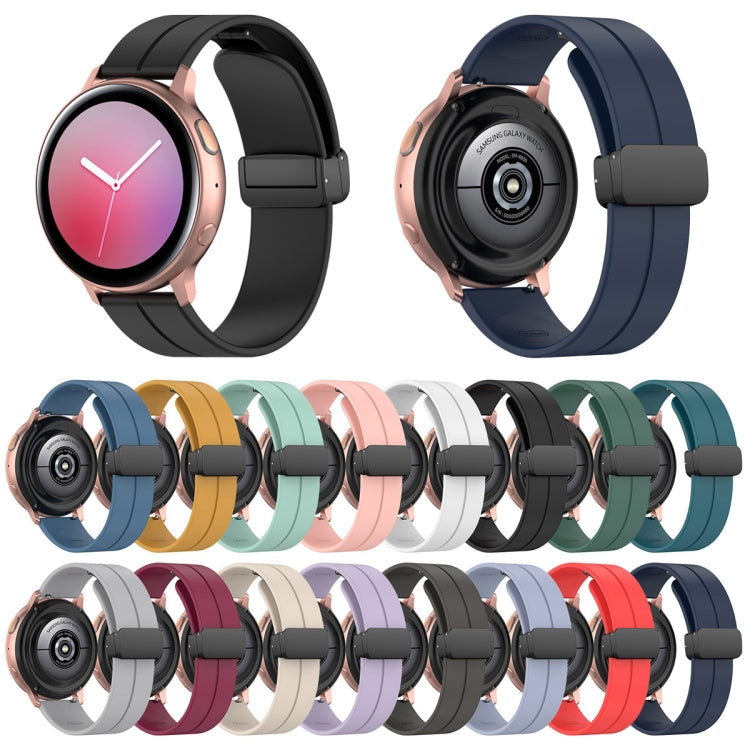 20mm Universal Flat Head Groove Folding Black Buckle Silicone Watch Band(Starlight) - Smart Wear by PMC TechLife | Online Shopping South Africa | PMC TechLife