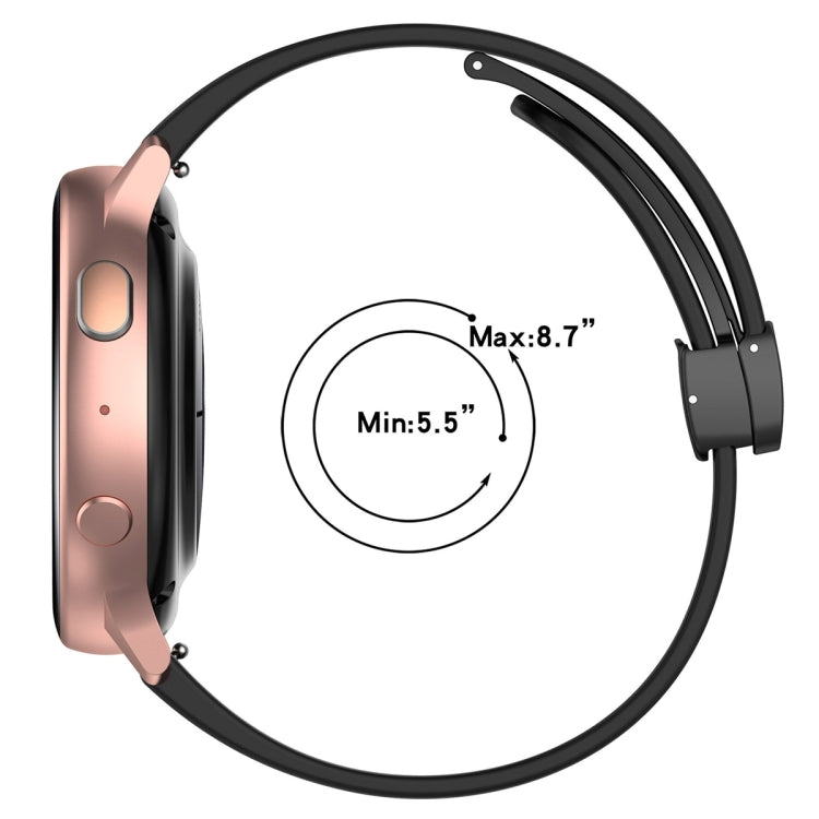 20mm Universal Flat Head Groove Folding Black Buckle Silicone Watch Band(Starlight) - Smart Wear by PMC TechLife | Online Shopping South Africa | PMC TechLife