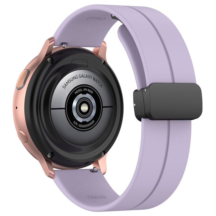 22mm Universal Flat Head Groove Folding Black Buckle Silicone Watch Band(Purple) - Smart Wear by PMC TechLife | Online Shopping South Africa | PMC TechLife