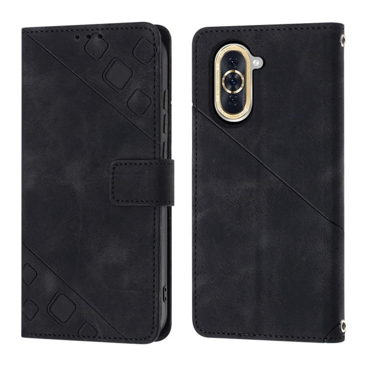 For Huawei nova 10 Skin-feel Embossed Leather Phone Case(Black) - free shipping - PMC TechLife - Order now!