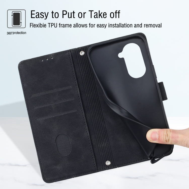 For Huawei nova 10 Skin-feel Embossed Leather Phone Case(Black) - free shipping - PMC TechLife - Order now!