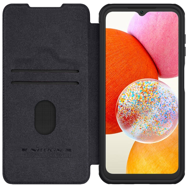 For Samsung Galaxy A14 4G NILLKIN QIN Series Pro Sliding Camera Cover Design Leather Phone Case(Black) - Galaxy Phone Cases by NILLKIN | Online Shopping South Africa | PMC TechLife | Buy Now Pay Later Mobicred