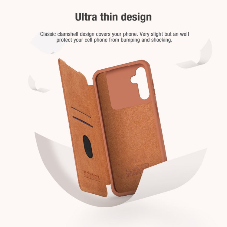 For Samsung Galaxy A14 4G NILLKIN QIN Series Pro Sliding Camera Cover Design Leather Phone Case(Black) - Galaxy Phone Cases by NILLKIN | Online Shopping South Africa | PMC TechLife | Buy Now Pay Later Mobicred