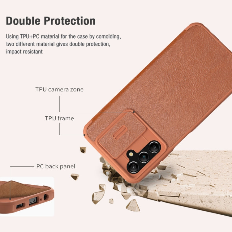 For Samsung Galaxy A14 4G NILLKIN QIN Series Pro Sliding Camera Cover Design Leather Phone Case(Red) - Galaxy Phone Cases by NILLKIN | Online Shopping South Africa | PMC TechLife