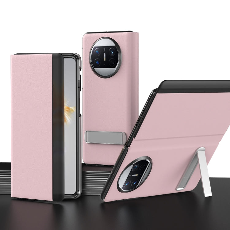 For Huawei Mate X3 Leather All-inclusive Phone Case with Holder(Pink) - free shipping - PMC TechLife - Order now!