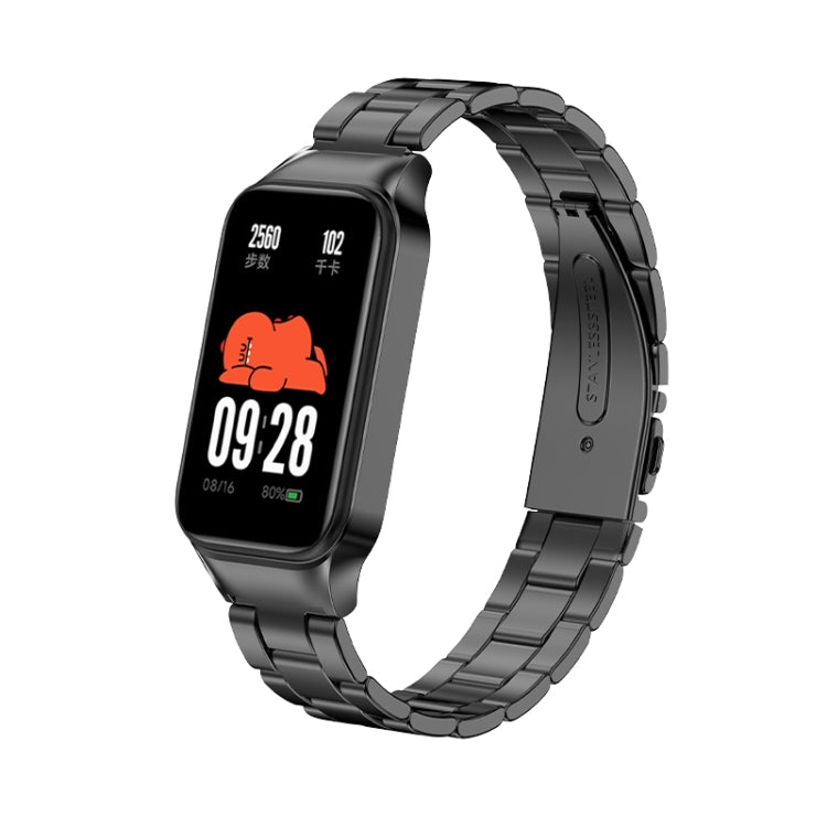 For Redmi Band 2 Three-bead Metal Watch Band(Black) - Smart Wear by PMC TechLife | Online Shopping South Africa | PMC TechLife