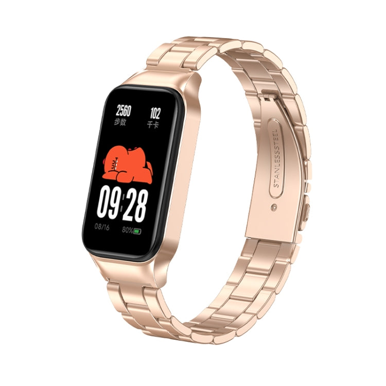 For Redmi Band 2 Three-bead Metal Watch Band(Rose Gold) - Smart Wear by PMC TechLife | Online Shopping South Africa | PMC TechLife