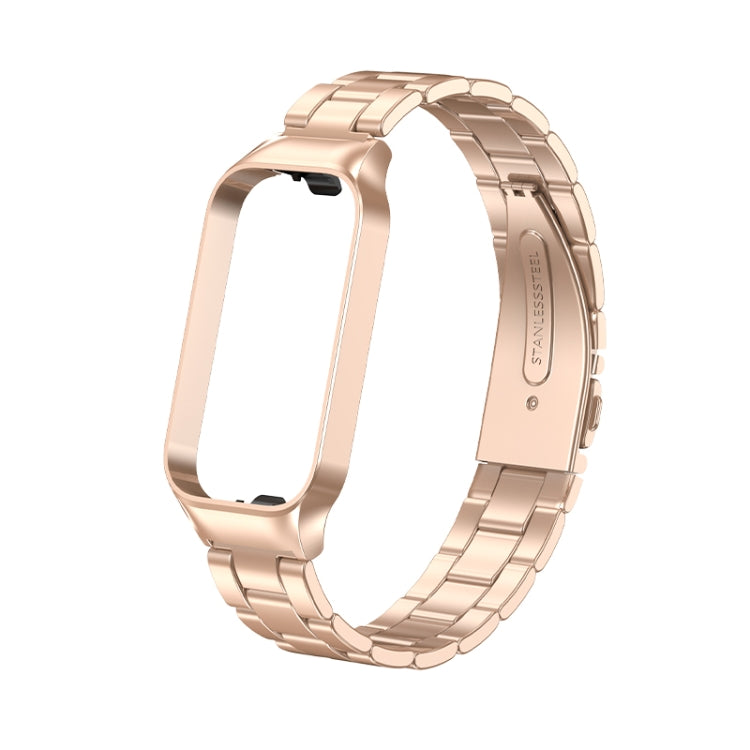 For Redmi Band 2 Three-bead Metal Watch Band(Rose Gold) - Smart Wear by PMC TechLife | Online Shopping South Africa | PMC TechLife