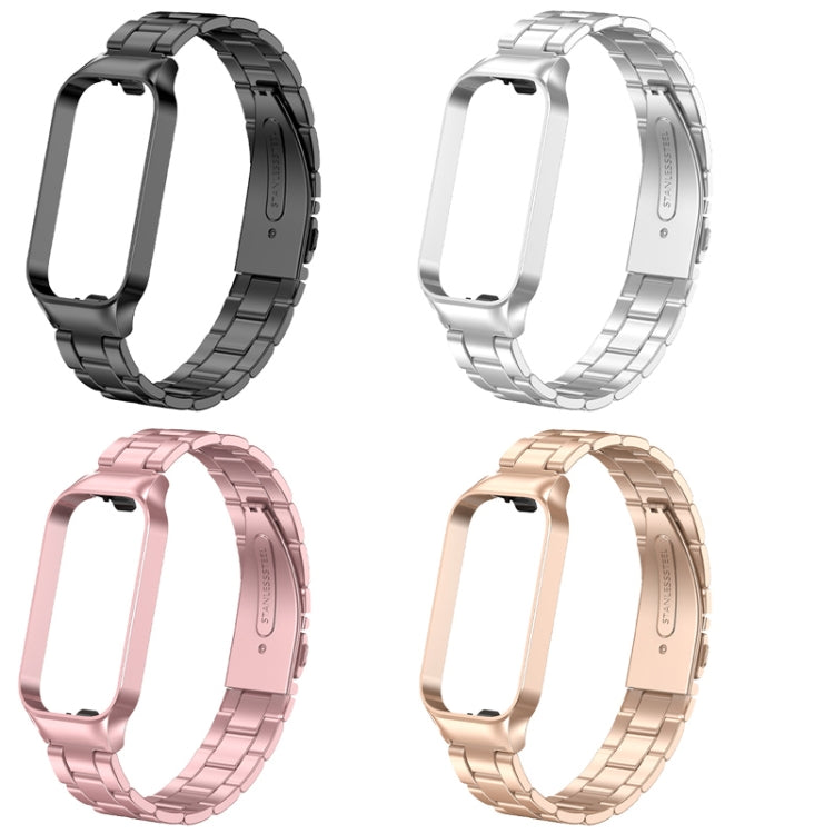 For Redmi Band 2 Three-bead Metal Watch Band(Rose Gold) - Smart Wear by PMC TechLife | Online Shopping South Africa | PMC TechLife