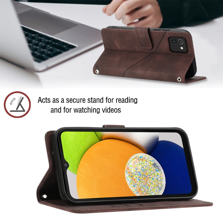 For Samsung Galaxy A03 166mm EU Version Skin-feel Embossed Leather Phone Case(Brown) - free shipping - PMC TechLife - Order now!