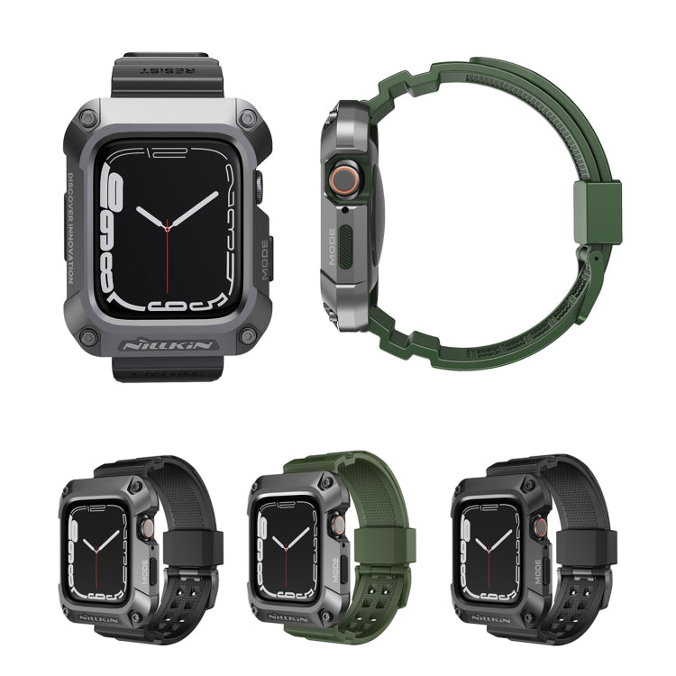 NILLKIN Ruidong Series Alloy + TPU Integrated Watch Band For Apple Watch Series 8&7 45mm(Grey) - Watch Bands by NILLKIN | Online Shopping South Africa | PMC TechLife | Buy Now Pay Later Mobicred