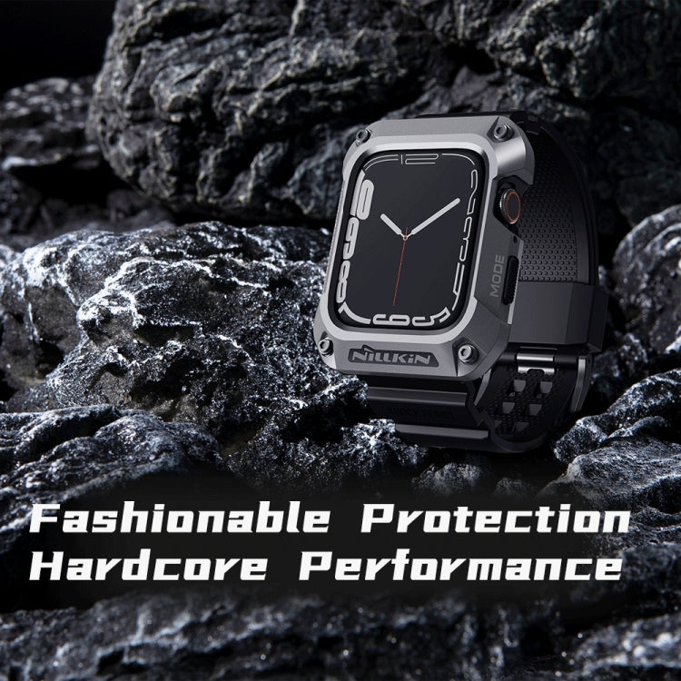NILLKIN Ruidong Series Alloy + TPU Integrated Watch Band For Apple Watch Series 8&7 45mm(Black) - Watch Bands by NILLKIN | Online Shopping South Africa | PMC TechLife | Buy Now Pay Later Mobicred