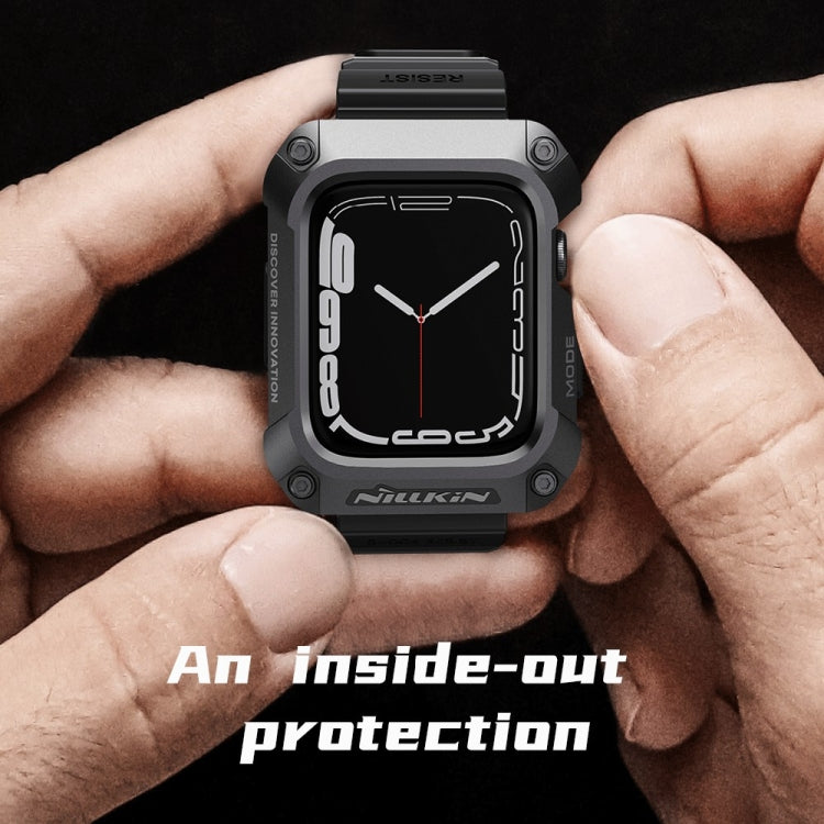 NILLKIN Ruidong Series Alloy + TPU Integrated Watch Band For Apple Watch Series 8&7 45mm(Grey) - Watch Bands by NILLKIN | Online Shopping South Africa | PMC TechLife | Buy Now Pay Later Mobicred