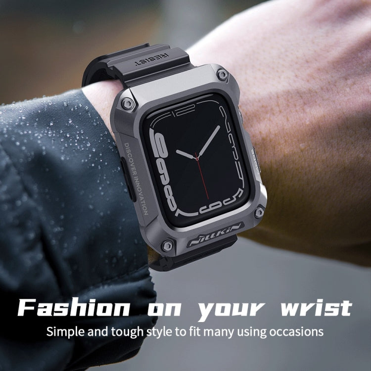 NILLKIN Ruidong Series Alloy + TPU Integrated Watch Band For Apple Watch Series 8&7 45mm(Grey) - Watch Bands by NILLKIN | Online Shopping South Africa | PMC TechLife | Buy Now Pay Later Mobicred