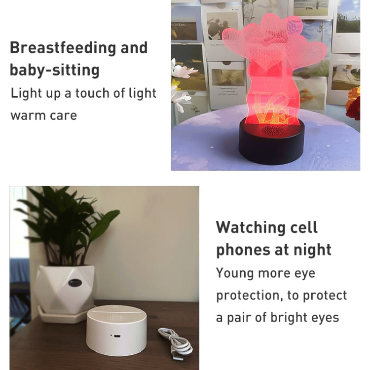 A189 LED Colorful 3D Night Light Bluetooth Speaker Base with Box(White Round) - Desktop Speaker by PMC TechLife | Online Shopping South Africa | PMC TechLife