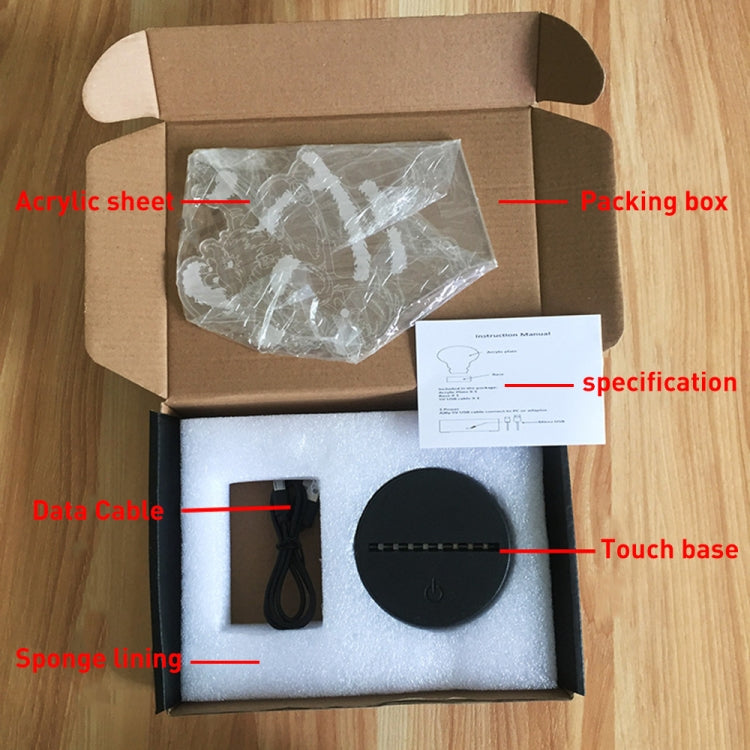 A189 LED Colorful 3D Night Light Bluetooth Speaker Base with Box(White Square) - Desktop Speaker by PMC TechLife | Online Shopping South Africa | PMC TechLife