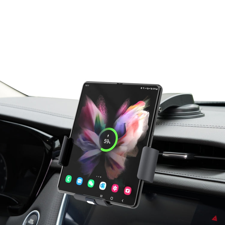 For Samsung Galaxy Z Fold4 / 3 S7 Dual Coil Car Phone Holder Wireless Charger - Wireless Charger Holders by PMC TechLife | Online Shopping South Africa | PMC TechLife