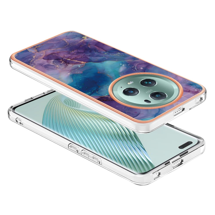 For Honor Magic5 Pro Electroplating Marble Dual-side IMD Phone Case(Purple 016) - free shipping - PMC TechLife - Order now!