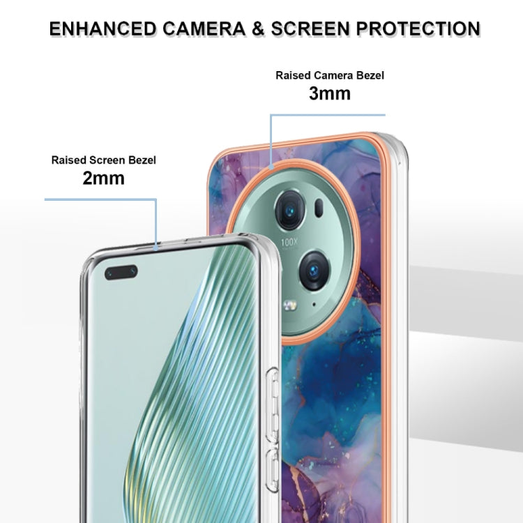 For Honor Magic5 Pro Electroplating Marble Dual-side IMD Phone Case(Purple 016) - free shipping - PMC TechLife - Order now!