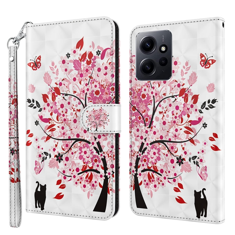 For Xiaomi Redmi Note 12 4G Global 3D Painting Pattern Flip Leather Phone Case(Cat Under The Tree) - free shipping - PMC TechLife - Order now!