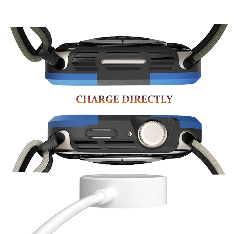 For Apple Watch Series 8 & 7 41mm Armor Frame Watch Case(Blue) - Smart Wear by PMC TechLife | Online Shopping South Africa | PMC TechLife