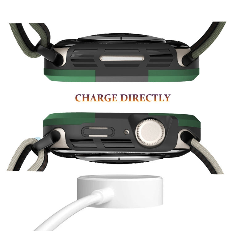For Apple Watch Series SE 2&6&SE&5&4 44mm Armor Frame Watch Case(Green) - Smart Wear by PMC TechLife | Online Shopping South Africa | PMC TechLife