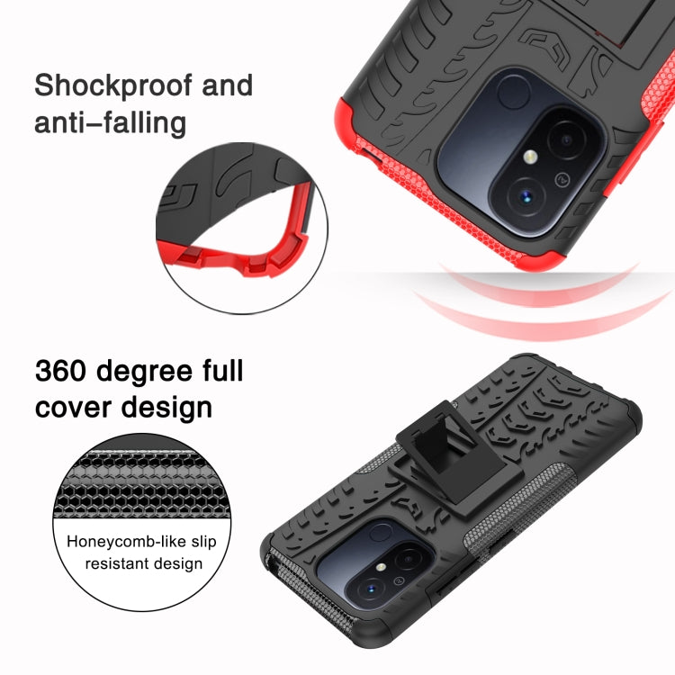 For Xiaomi Redmi 12C Tire Texture TPU + PC Phone Case with Holder(Green) - free shipping - PMC TechLife - Order now!