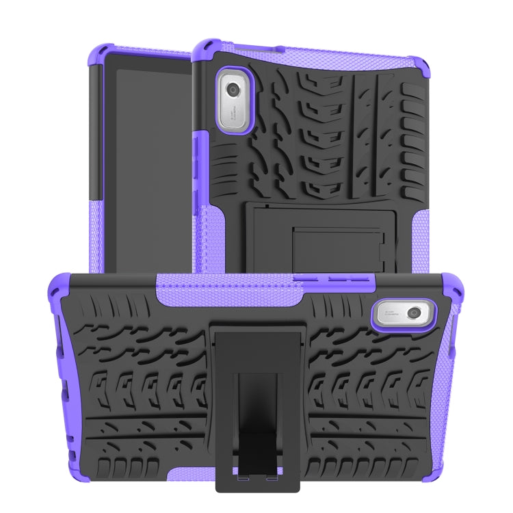 For Lenovo Tab M9 Tire Texture TPU + PC Tablet Case with Holder(Purple) - free shipping - PMC TechLife - Order now!