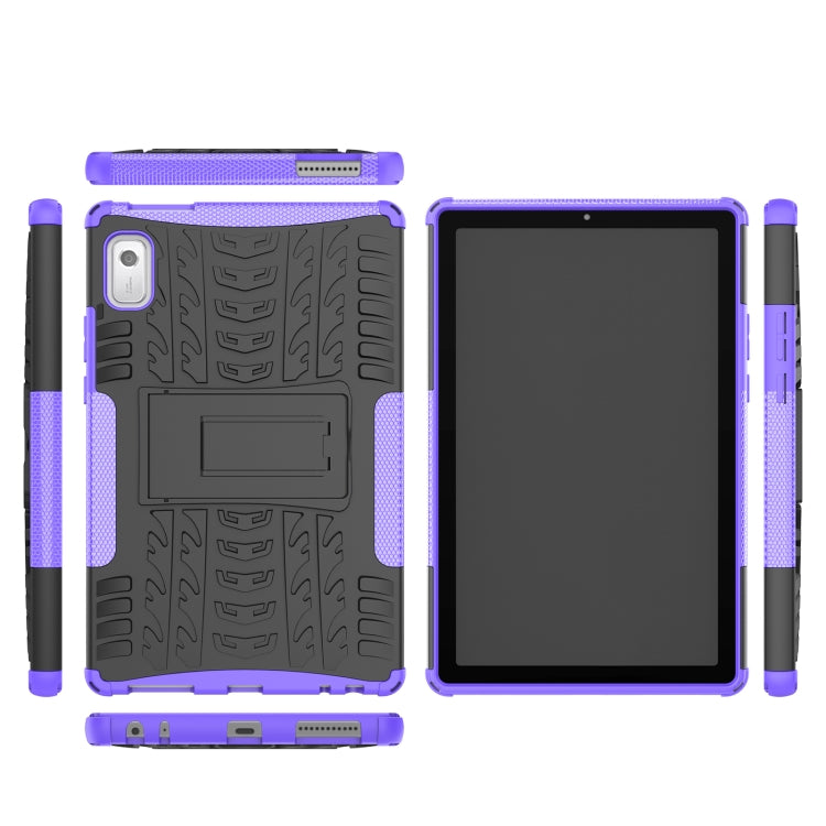 For Lenovo Tab M9 Tire Texture TPU + PC Tablet Case with Holder(Purple) - free shipping - PMC TechLife - Order now!