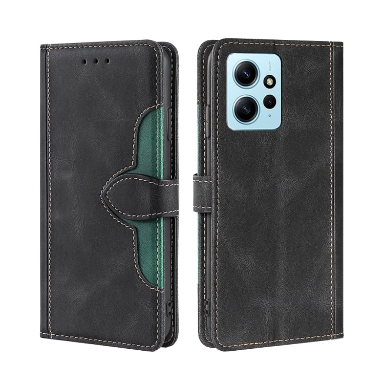 For Xiaomi Redmi Note 12 4G Global Skin Feel Magnetic Buckle Leather Phone Case(Black) - free shipping - PMC TechLife - Order now!