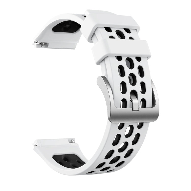For Huawei Watch GT 2e Two Color Round Hole Silicone Watch Band(White Balck) - Smart Wear by PMC TechLife | Online Shopping South Africa | PMC TechLife