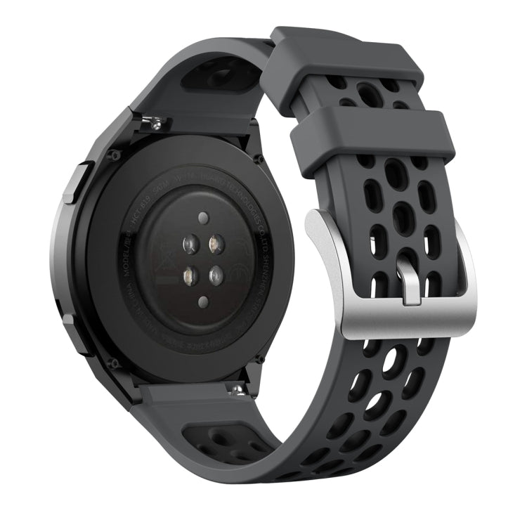 For Huawei Watch GT 2e Two Color Round Hole Silicone Watch Band(Grey Balck) - Smart Wear by PMC TechLife | Online Shopping South Africa | PMC TechLife