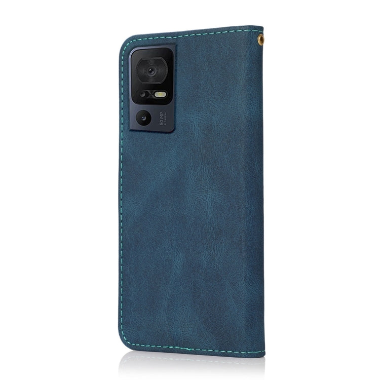 For TCL 40 SE Dual-color Stitching Leather Phone Case(Blue Green) - free shipping - PMC TechLife - Order now!