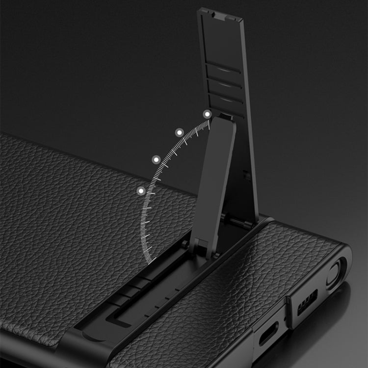 For Samsung Galaxy S23 Ultra 5G GKK Triumph Ultra-Thin Plain Leather Phone Case with Holder(Green) - free shipping - PMC TechLife - Order now!