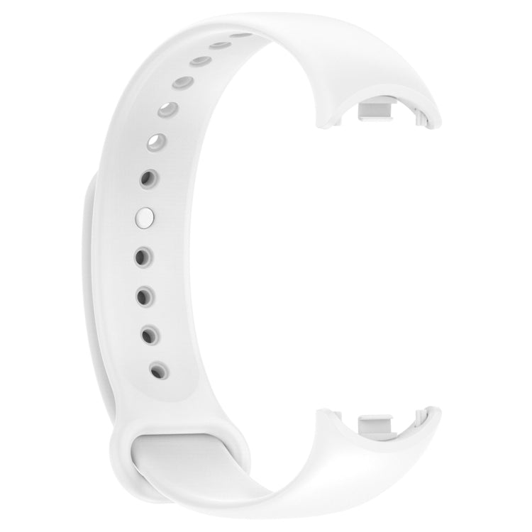 For Xiaomi Mi Band 8 Solid Color Silicone Plug Replacement Watch Band(White) - Smart Wear by PMC TechLife | Online Shopping South Africa | PMC TechLife