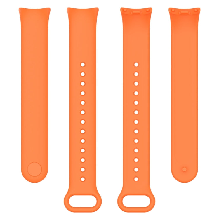 For Xiaomi Mi Band 8 Solid Color Silicone Plug Replacement Watch Band(Orange) - Smart Wear by PMC TechLife | Online Shopping South Africa | PMC TechLife
