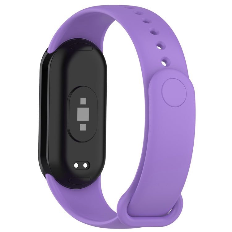 For Xiaomi Mi Band 8 Solid Color Silicone Plug Replacement Watch Band(Purple) - Smart Wear by PMC TechLife | Online Shopping South Africa | PMC TechLife