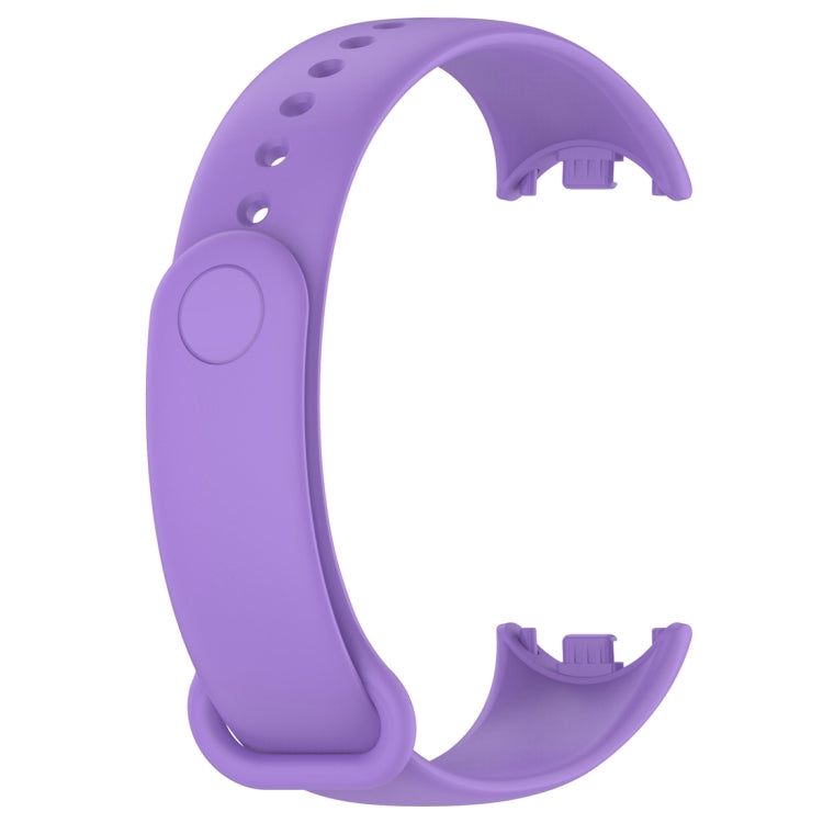 For Xiaomi Mi Band 8 Solid Color Silicone Plug Replacement Watch Band(Purple) - Smart Wear by PMC TechLife | Online Shopping South Africa | PMC TechLife