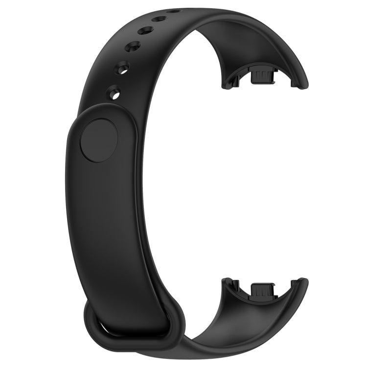 For Xiaomi Mi Band 8 Solid Color Silicone Plug Replacement Watch Band(Black) - Smart Wear by PMC TechLife | Online Shopping South Africa | PMC TechLife