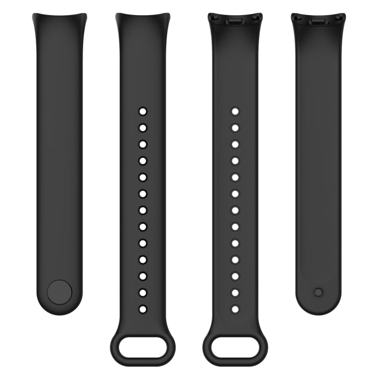 For Xiaomi Mi Band 8 Solid Color Silicone Plug Replacement Watch Band(Black) - Smart Wear by PMC TechLife | Online Shopping South Africa | PMC TechLife