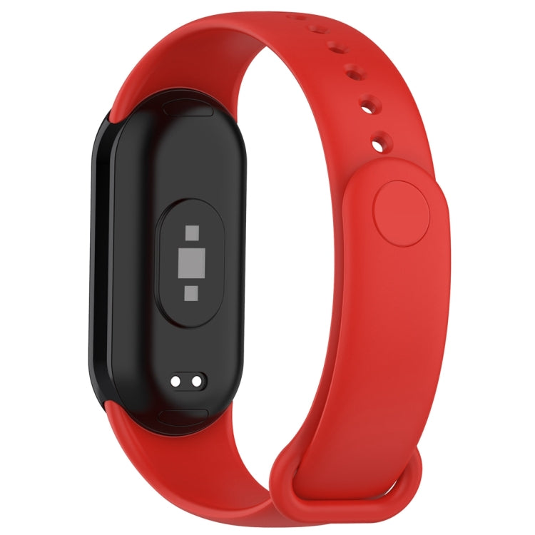 For Xiaomi Mi Band 8 Solid Color Silicone Plug Replacement Watch Band(Red) - Smart Wear by PMC TechLife | Online Shopping South Africa | PMC TechLife